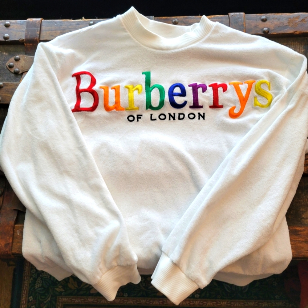 XS Archive Rainbow Logo Burberry Crewneck Sweatshirt